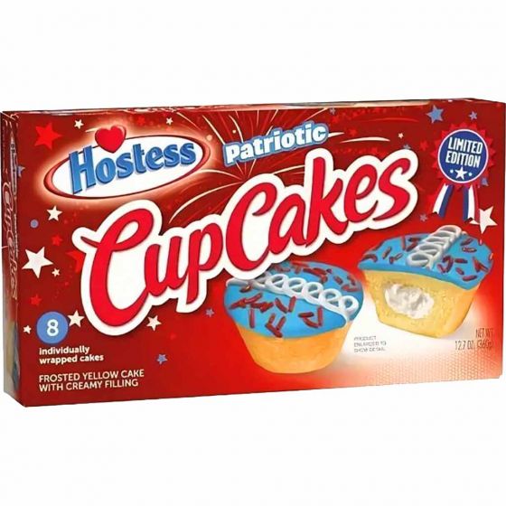 Hostess Patriotic Cup Cakes 8er (8 single Cakes) 360g