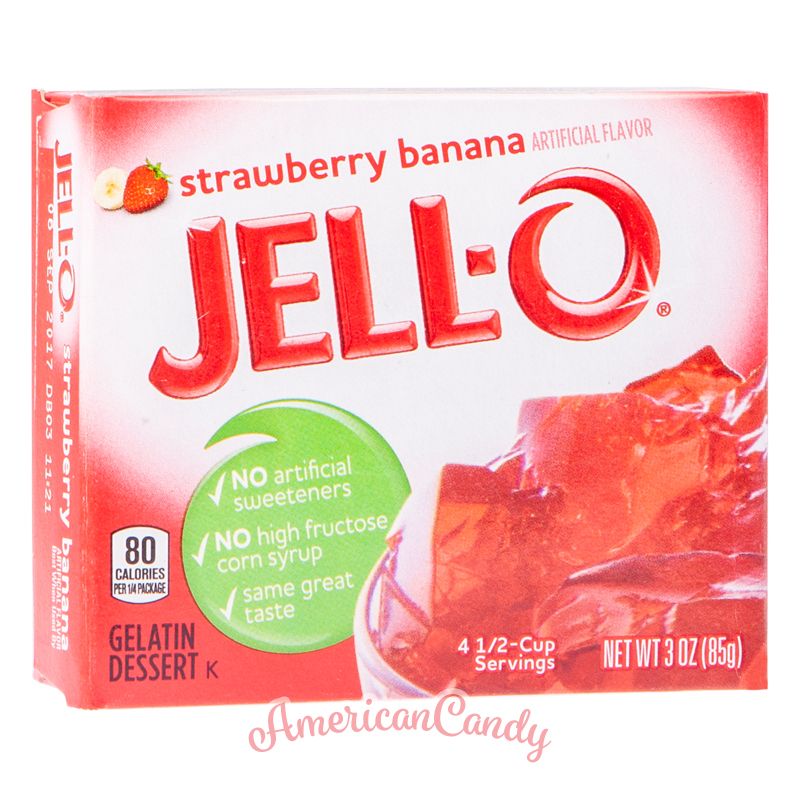JellO Instant Pudding Gelatin Dessert Strawberry Banana