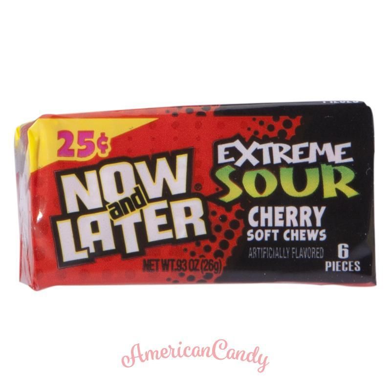 Now and Later Extreme Sour Cherry Chews Americancandy